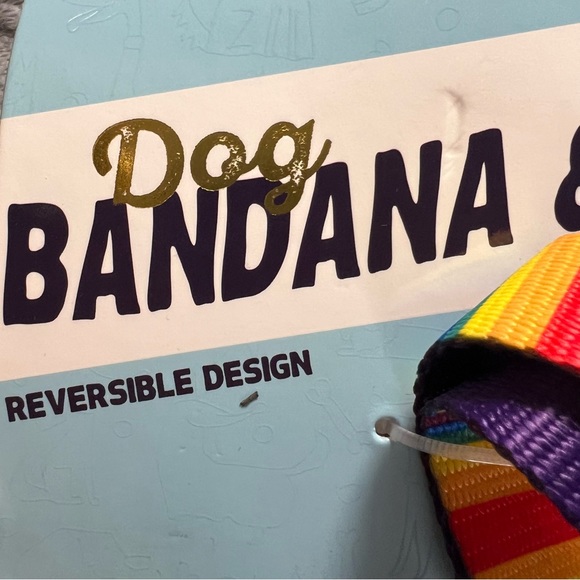 Whimsy Dog Collar Bandana and Leash NWOT Medium Size Rainbow Pattern - Picture 3 of 4